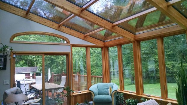 Four Seasons Sunroom System 8 Straight Eve - Wood Interior